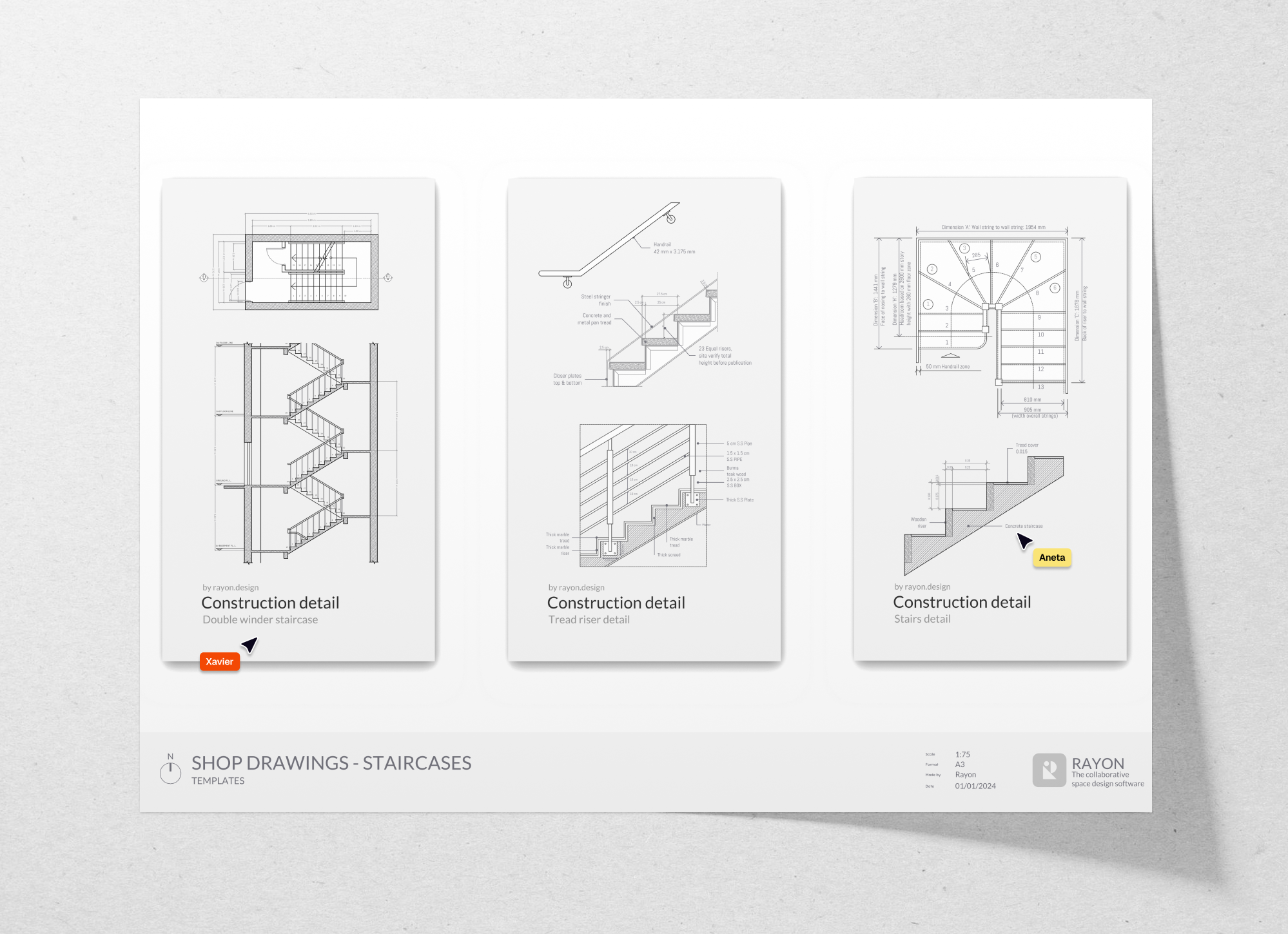 Staircases shop drawings