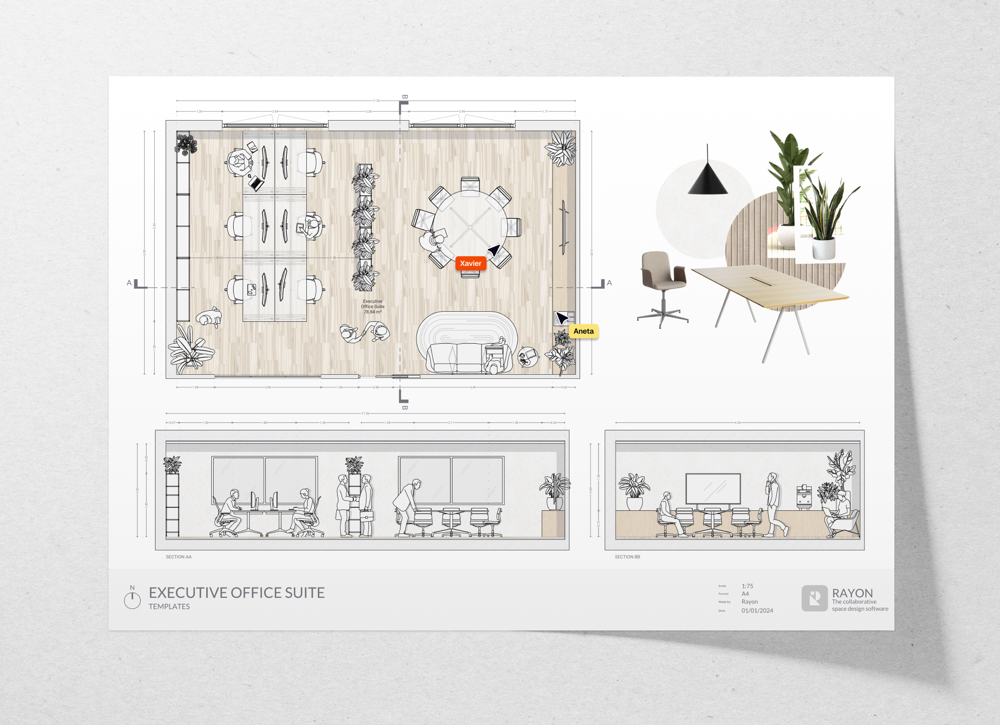 Executive office layout