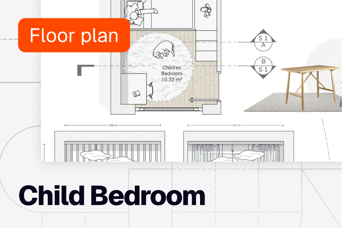 Child Bedroom Floor Plan Template ⎸ Rayon.design | Rayon