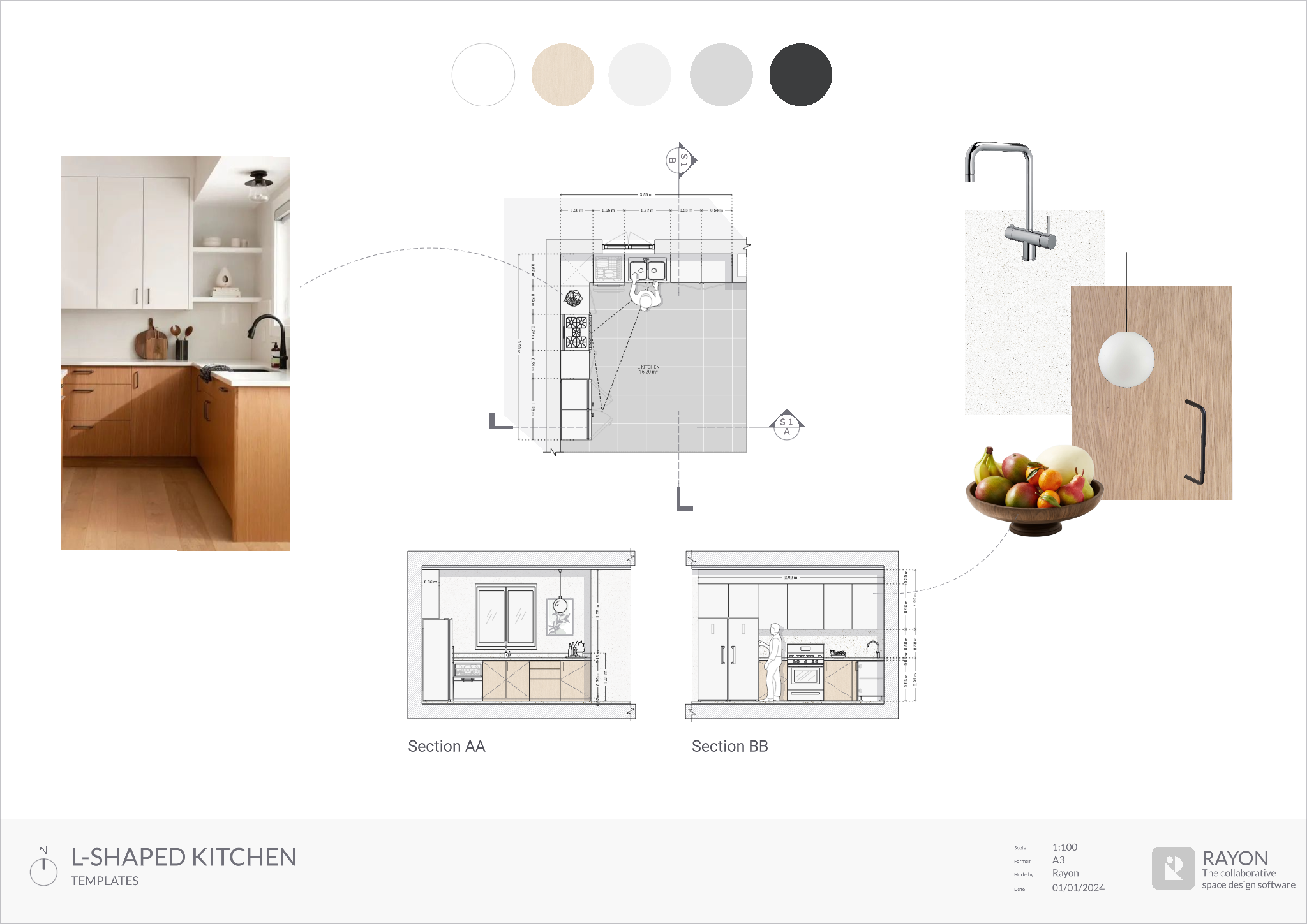 L-Shaped Kitchen Template