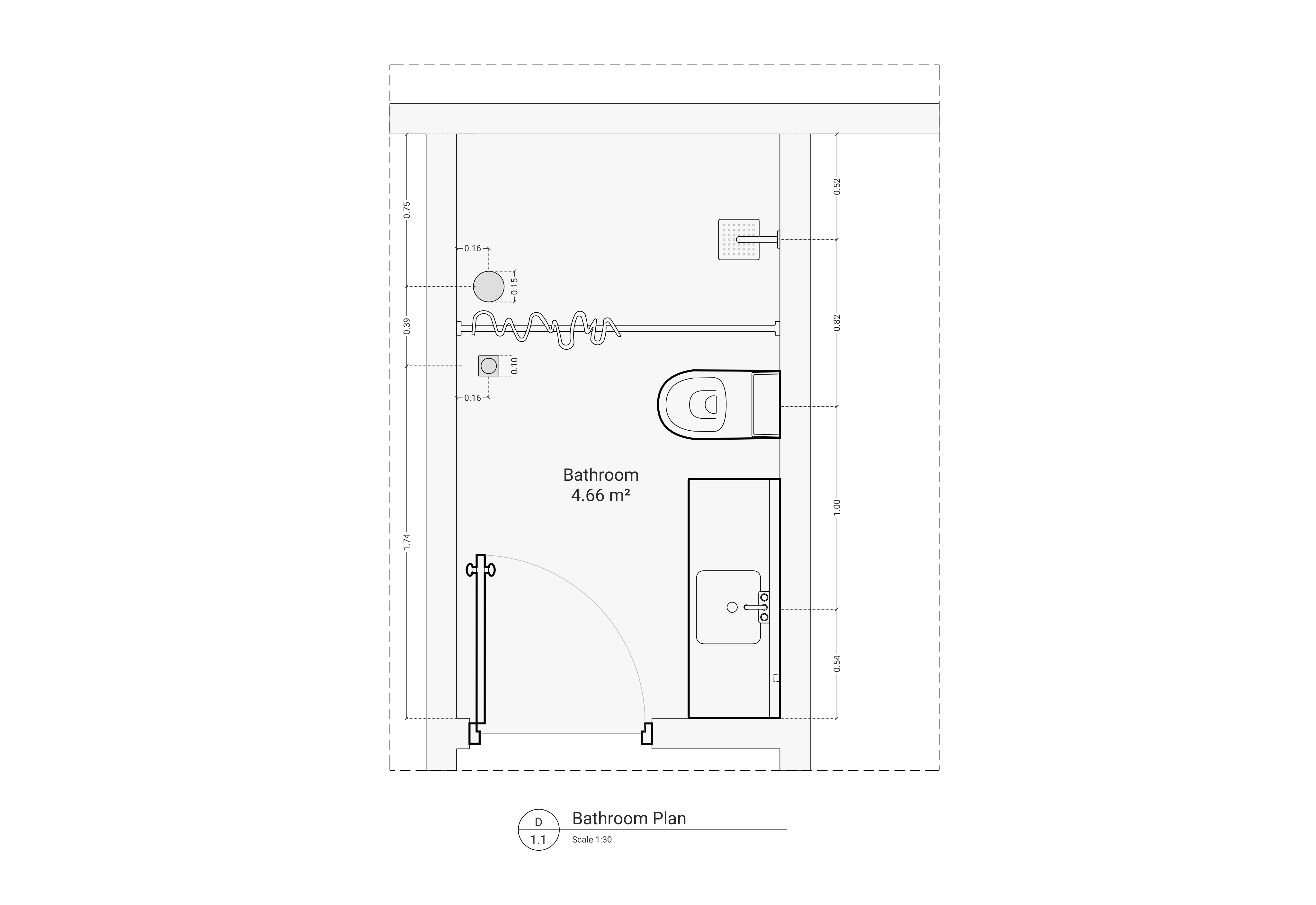 Bathroom floor plan example