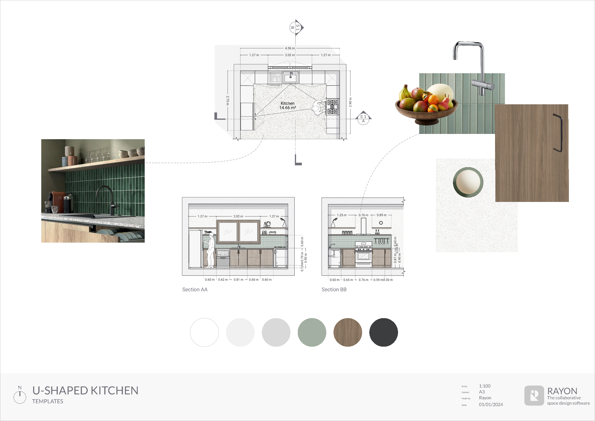 4 kitchen layouts templates for interior designers | rayon