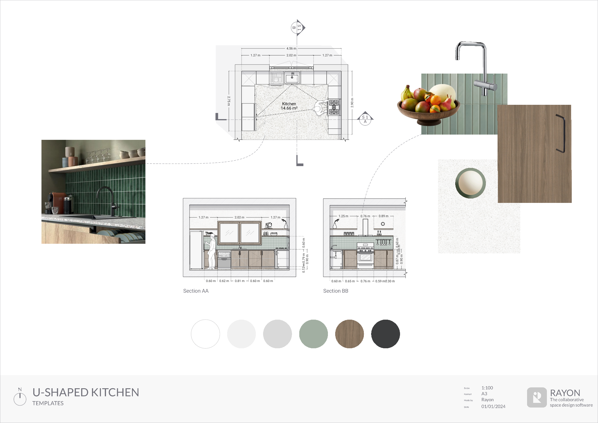 U-Shaped Kitchen template