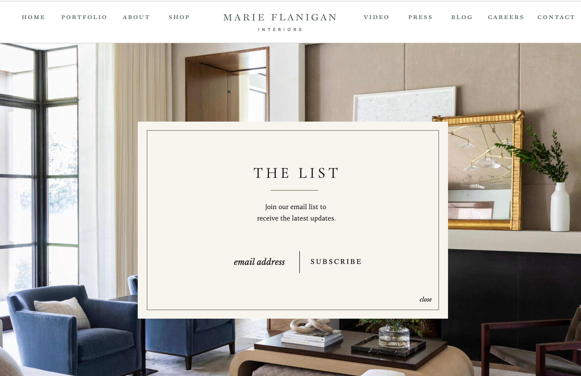 Marie Flanigan Interiors email list