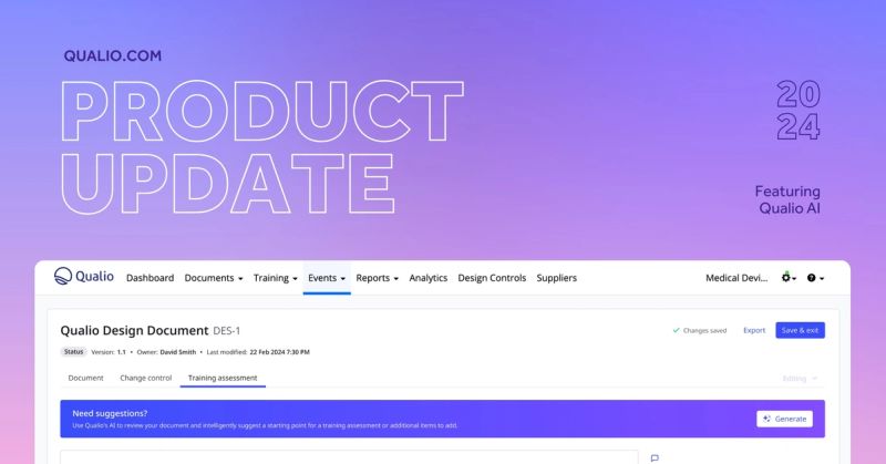 Faster, streamlined quality processes powered by AI in Qualio