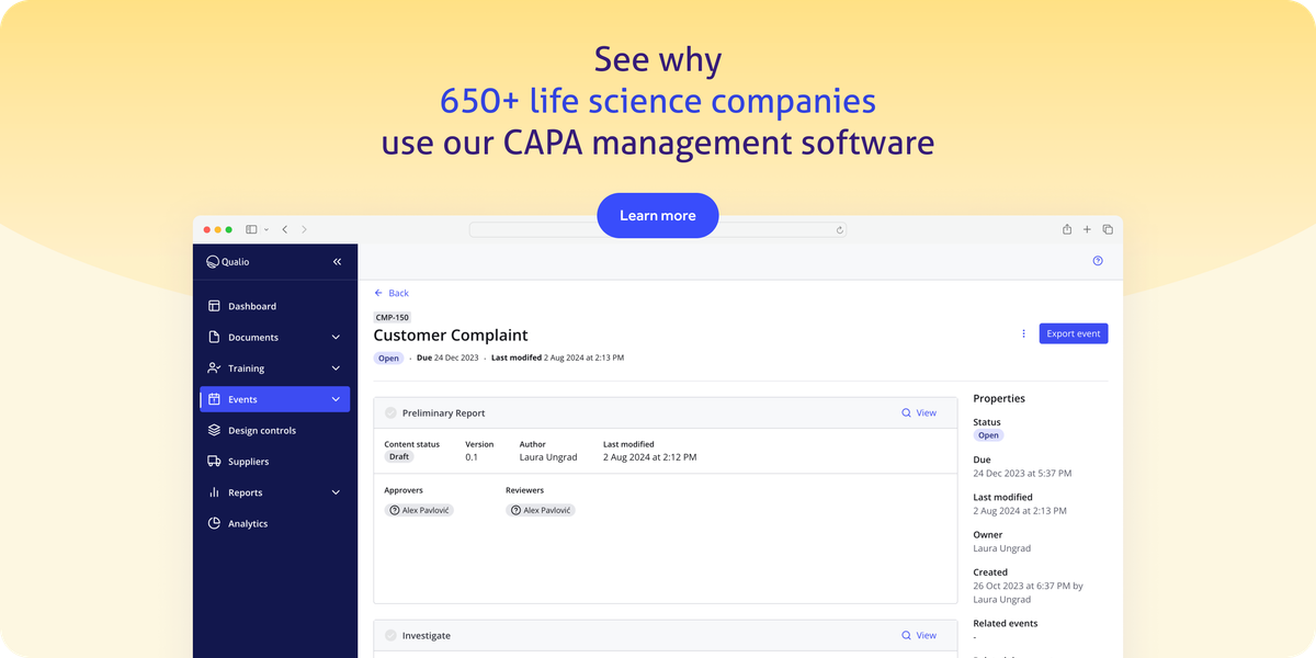 CAPA in pharma software