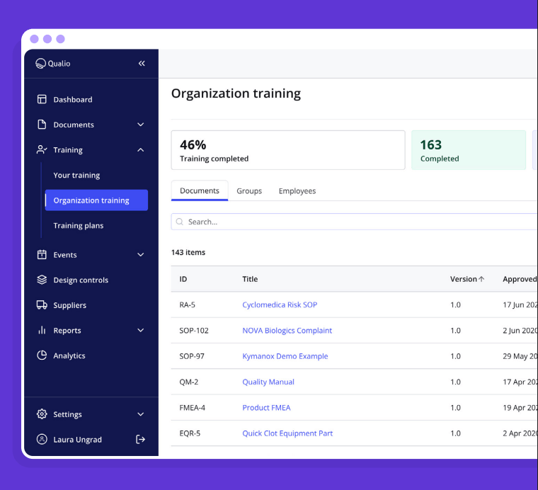 Training management datasheet