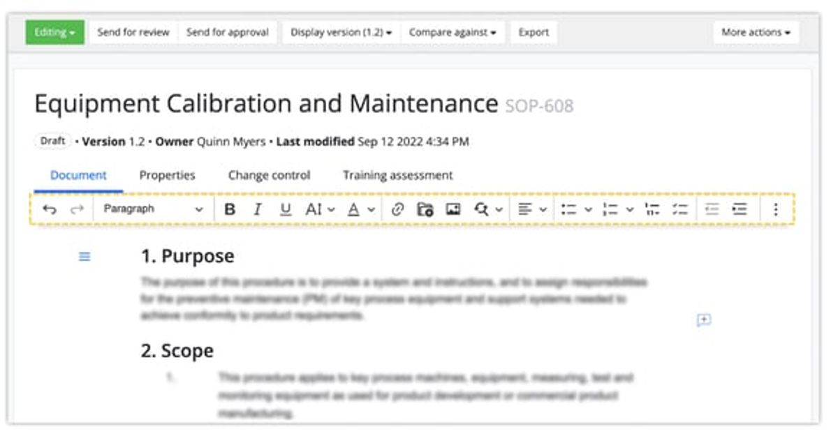 Editor toolbar