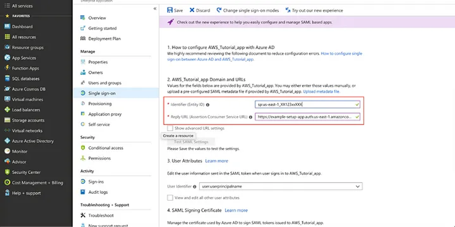 The Identifier has your User Pool id (from AWS