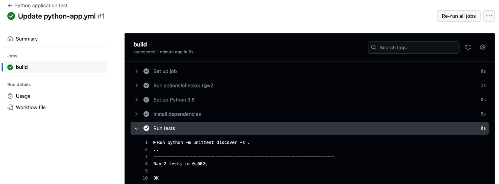 Phyton application test