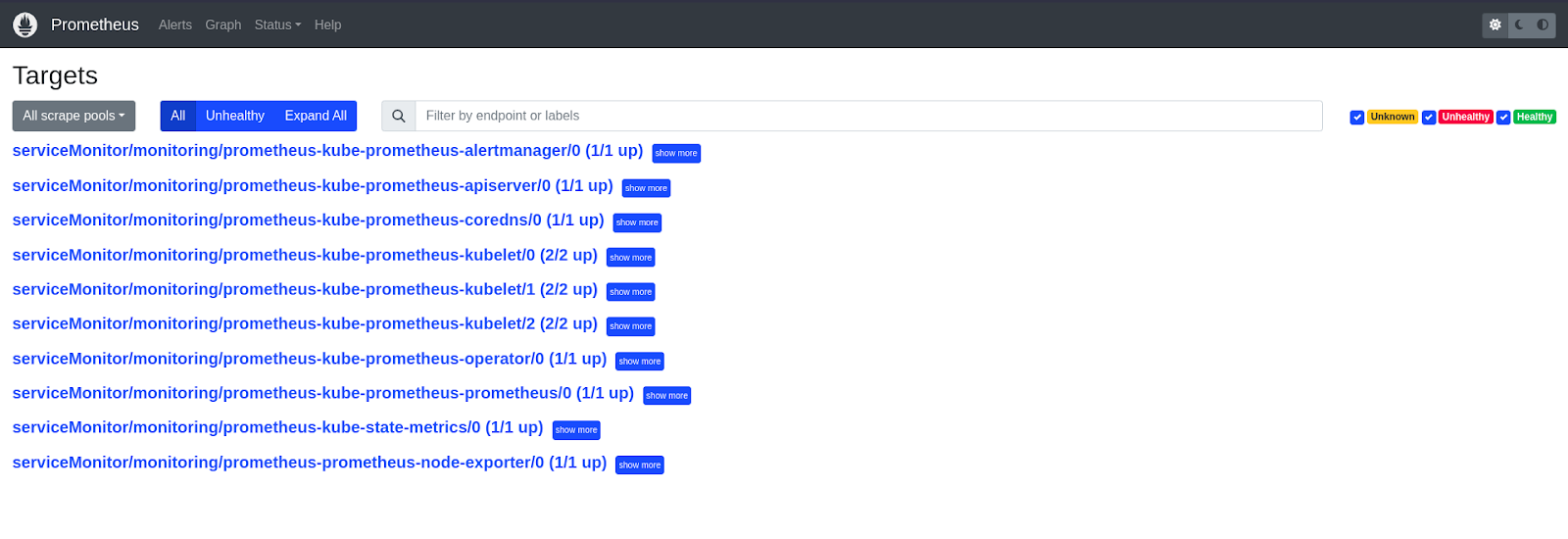 check Prometheus UI