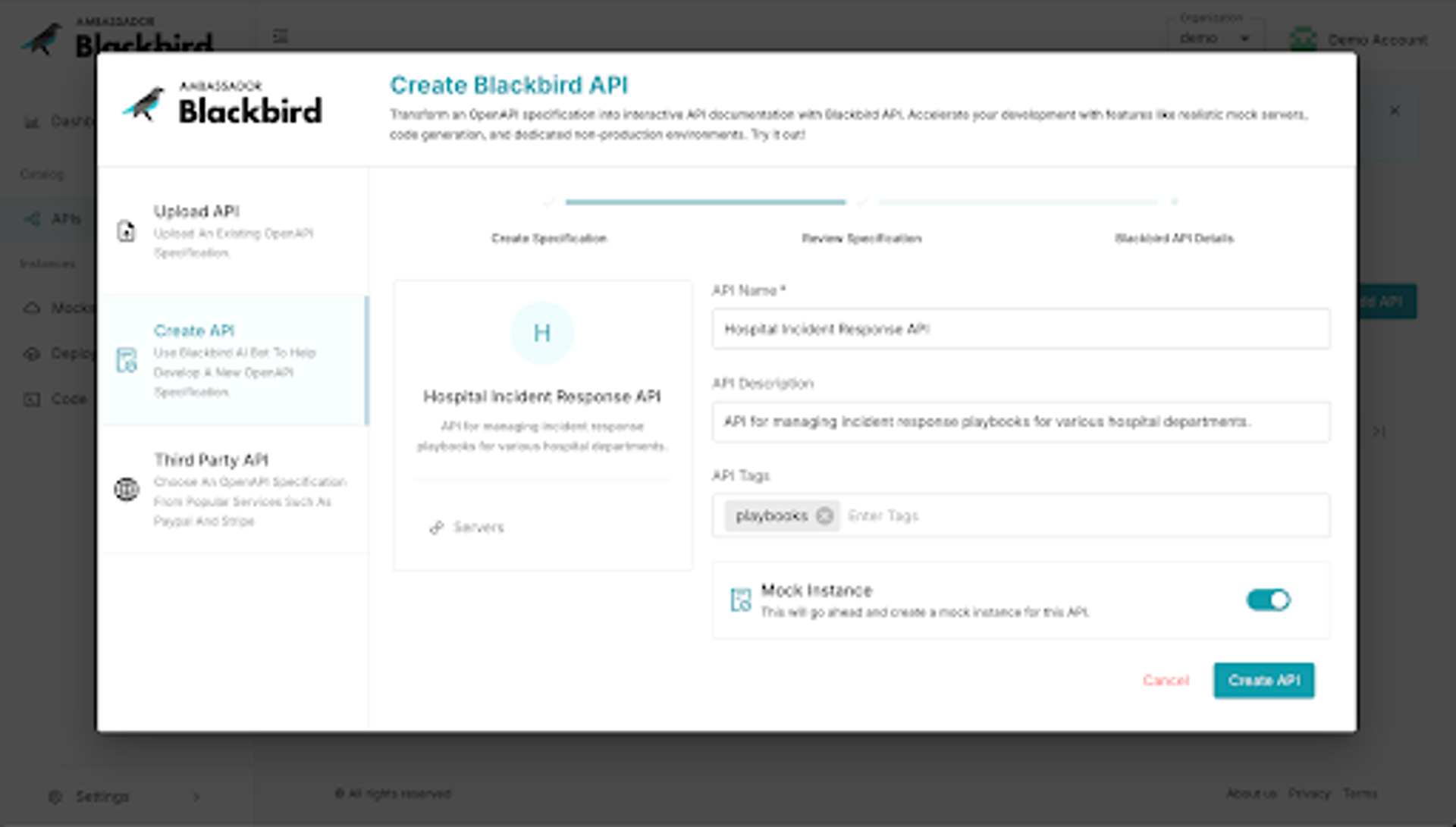 Create an API with Blackbird