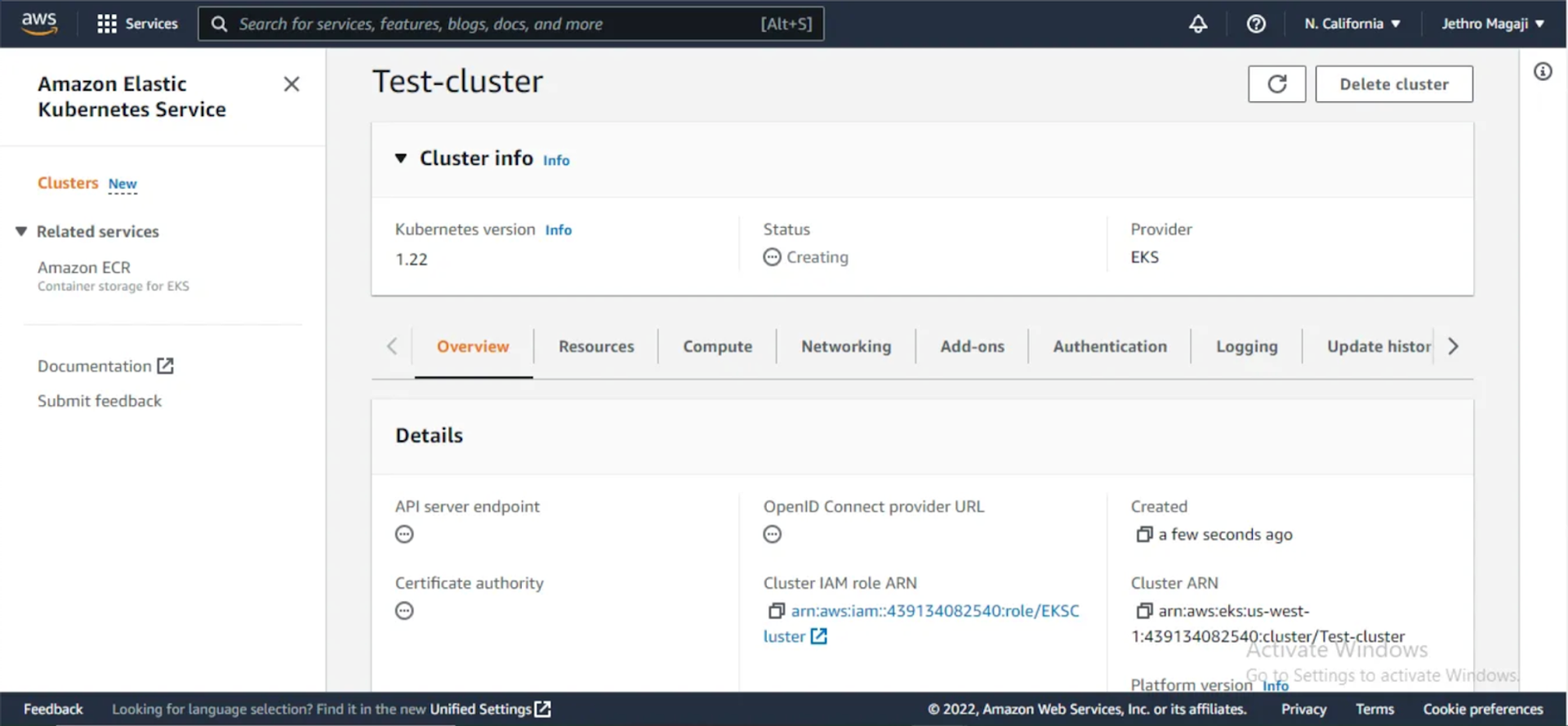 Deploying a Kubernetes Cluster to EKS Using the AWS Console