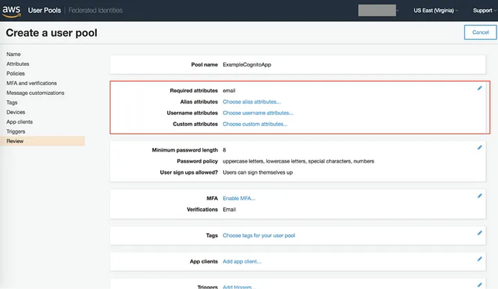 AWS User Pools