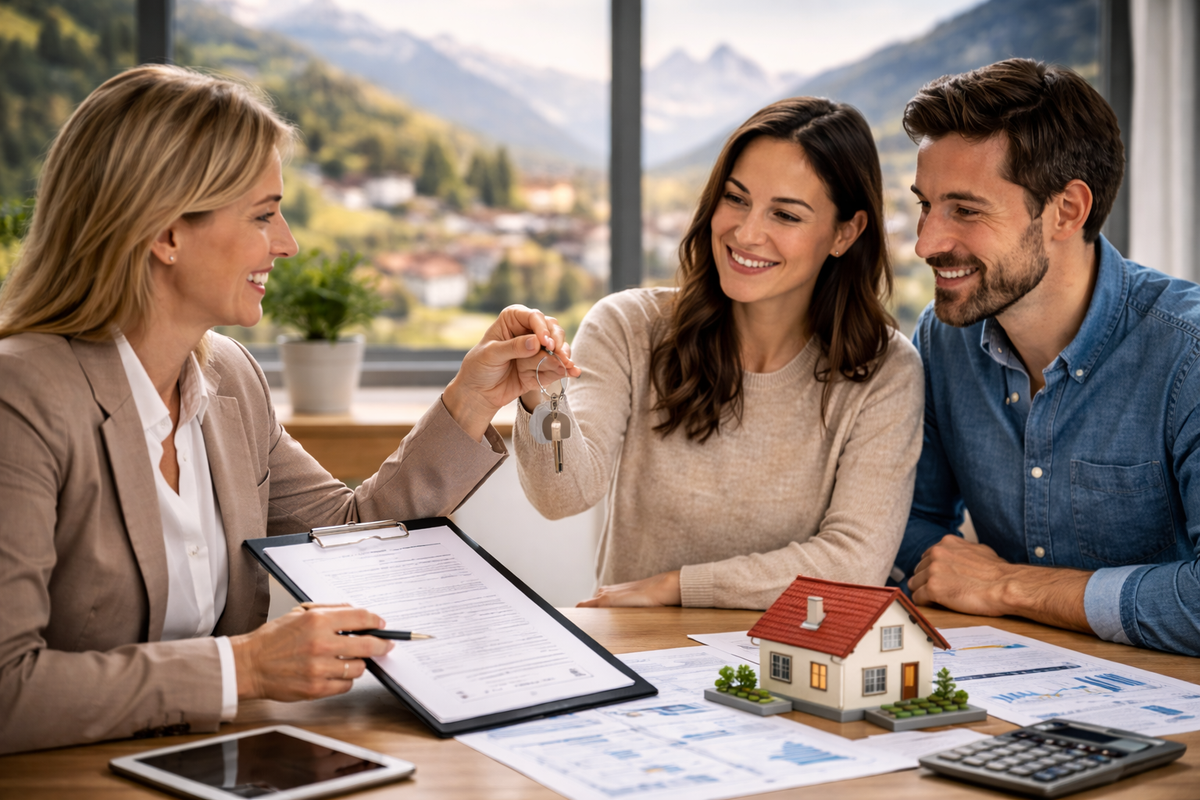 Remise des clés dans une agence