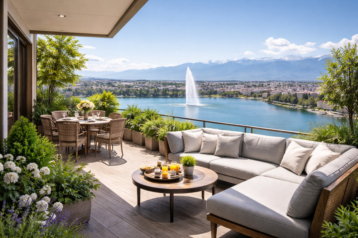 apartment in Geneva with lake view