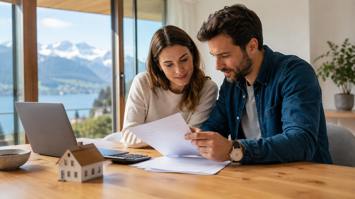 Couple comparant une hypothèque fixe et variable en Suisse en 2026