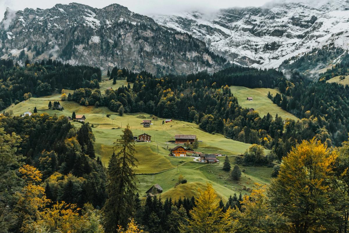 paysage suisse vue de haut