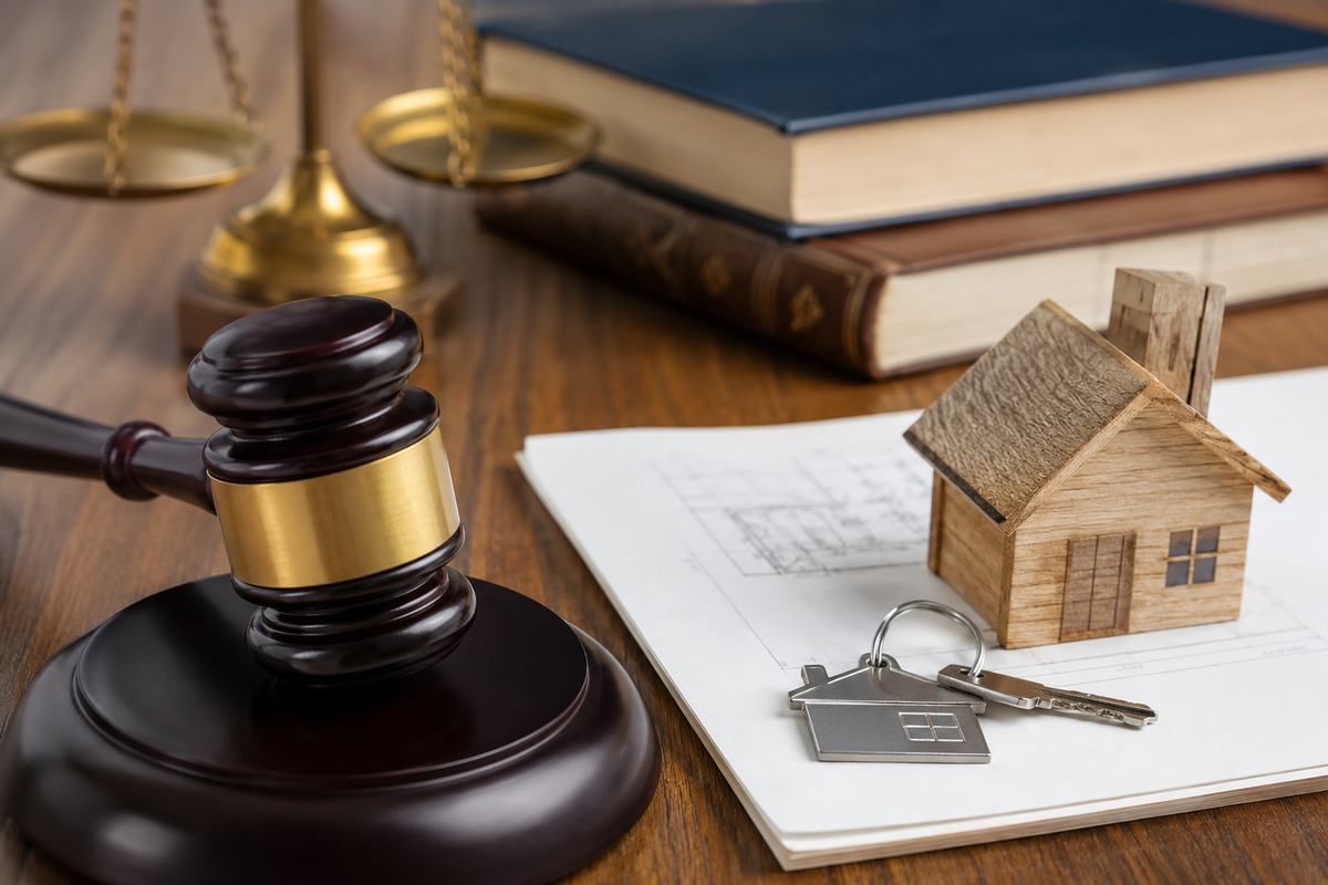 analyse d’un dossier immobilier avec documents et ordinateur