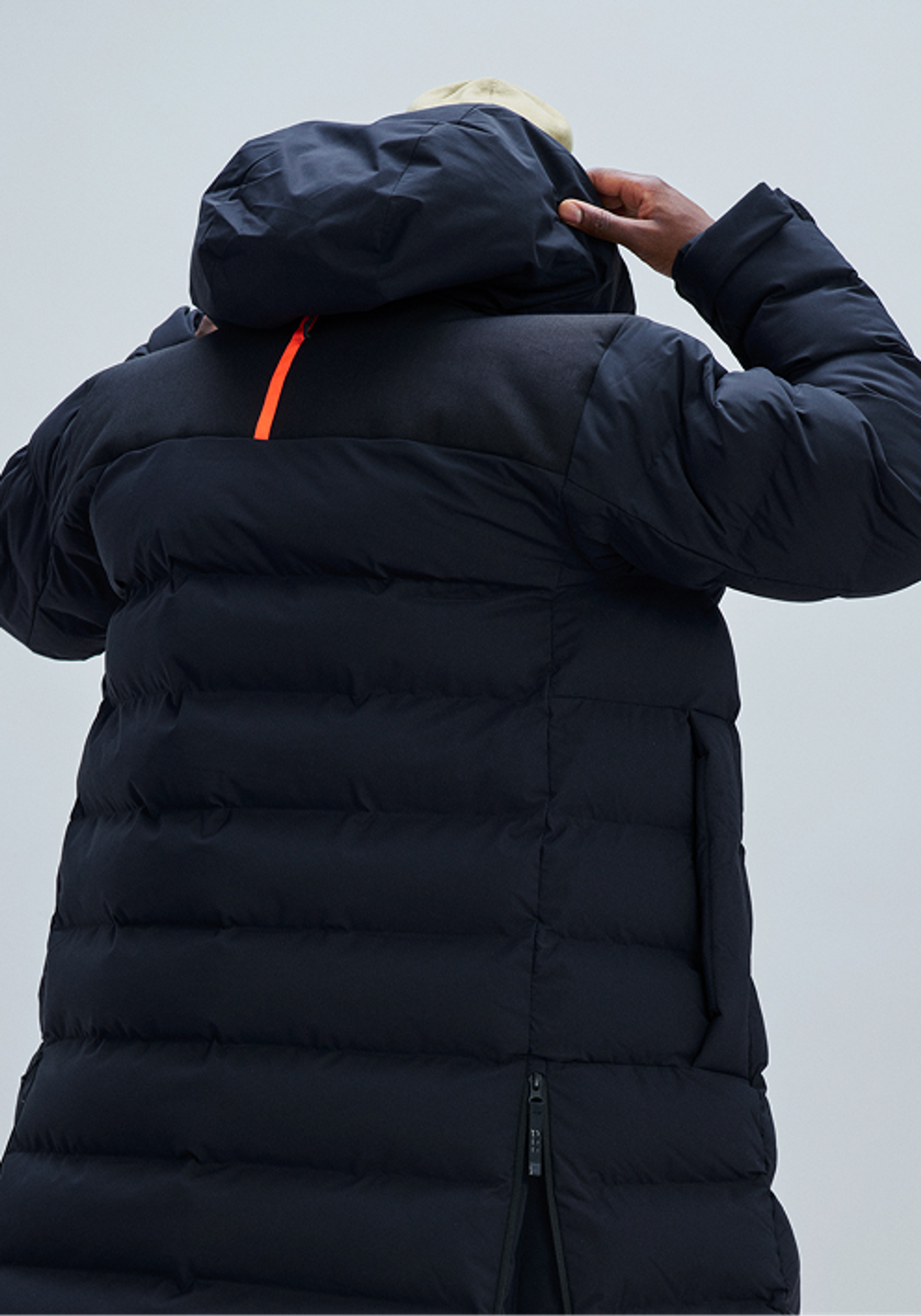 Man wearing a winter down jacket