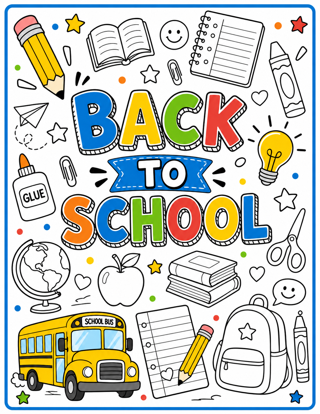 Página para colorear: regreso a clases