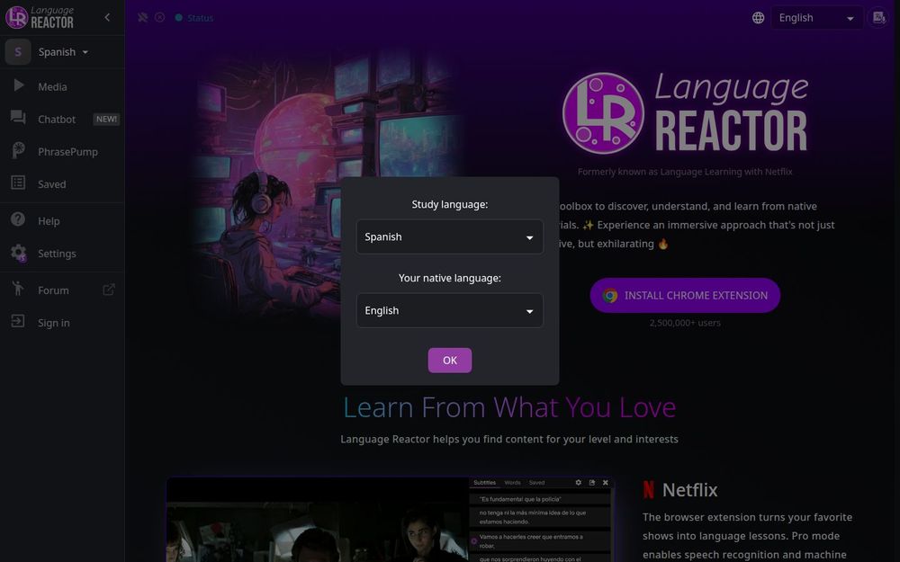 image of Language Reactor