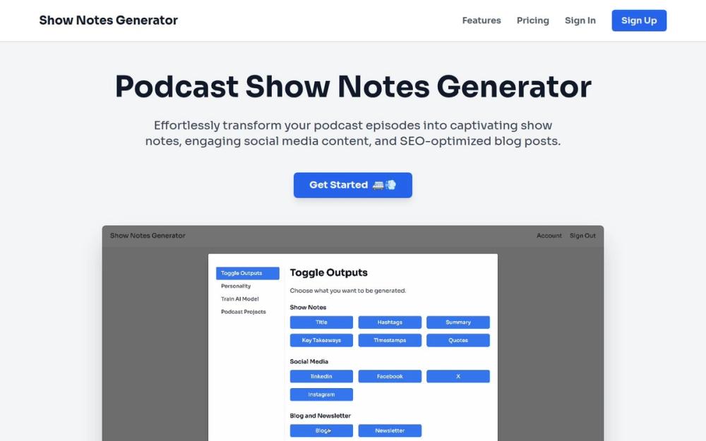 image of Show Notes Generator image of Show Notes Generator