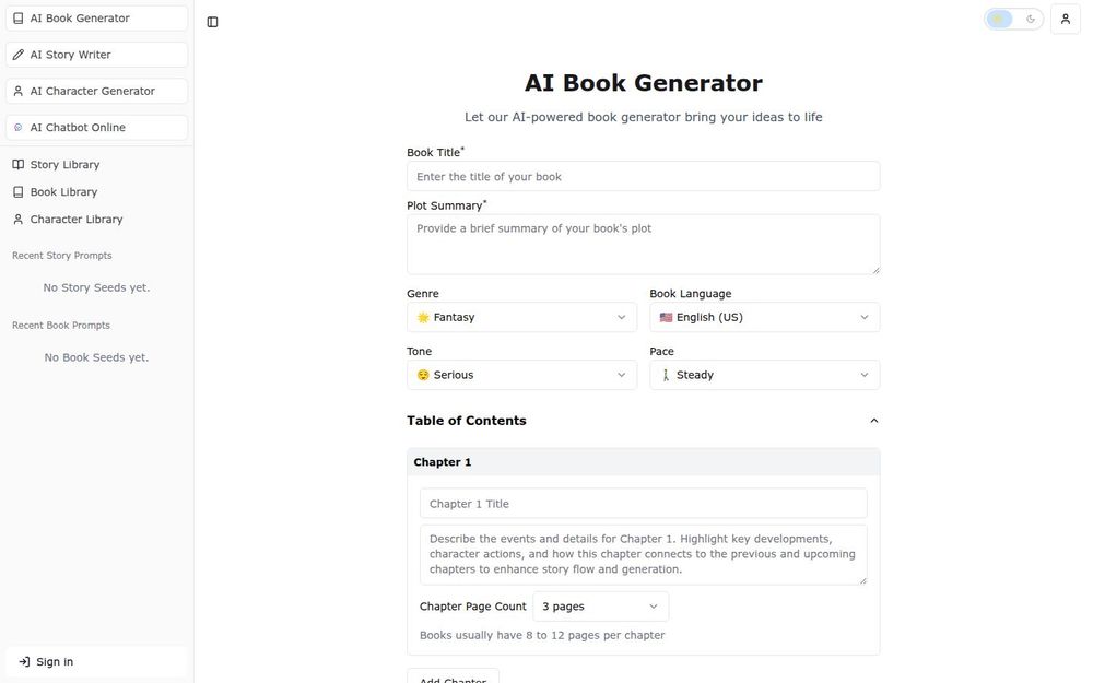 image of AI Book Generator image of AI Book Generator