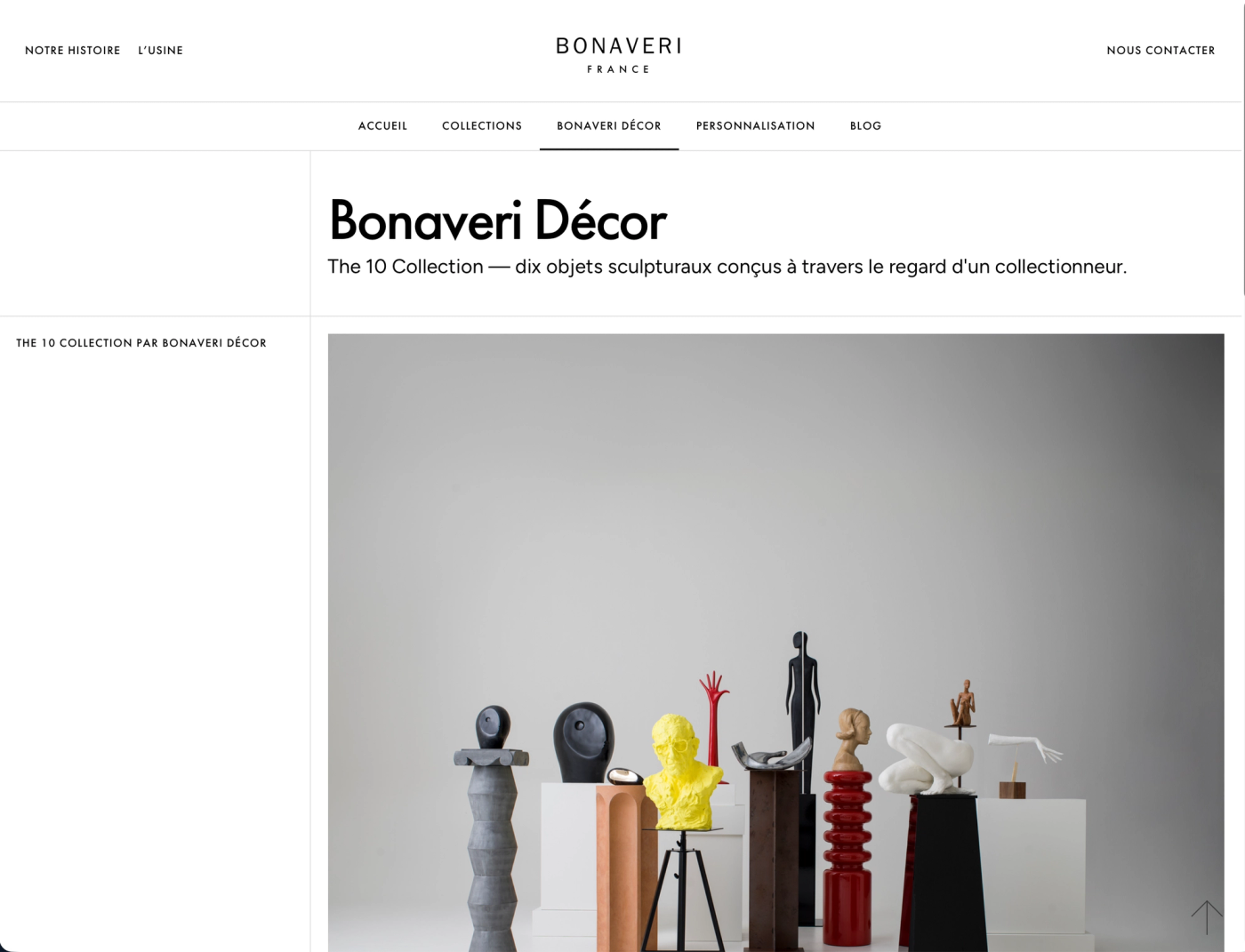 Bonaveri France page introducing the Bonaveri Décor collection