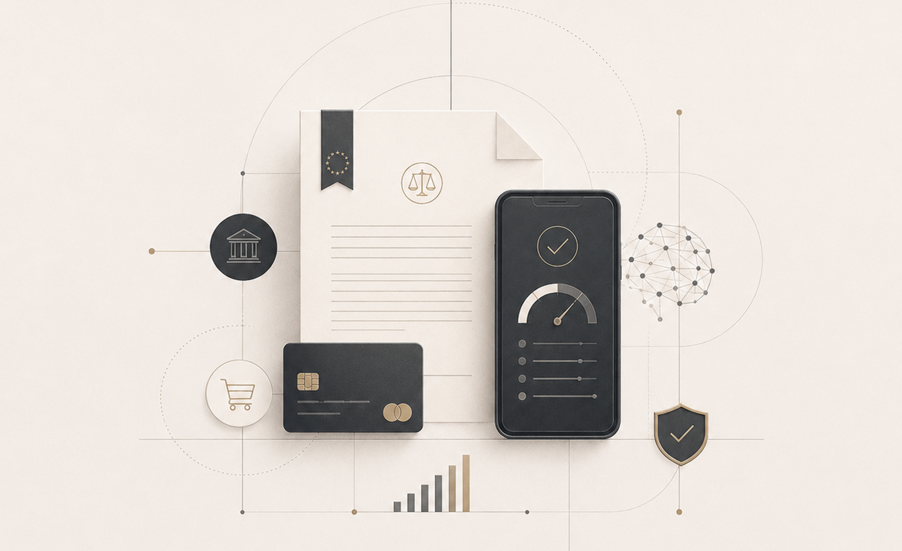 Ilustración sobre crédito al consumo, evaluación de solvencia y contratación digital en la Unión Europea.