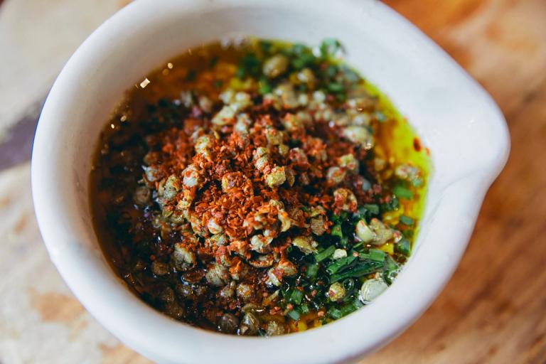 Asparagus with Almond, Caper & Lemon Salsa | Margot Magazine