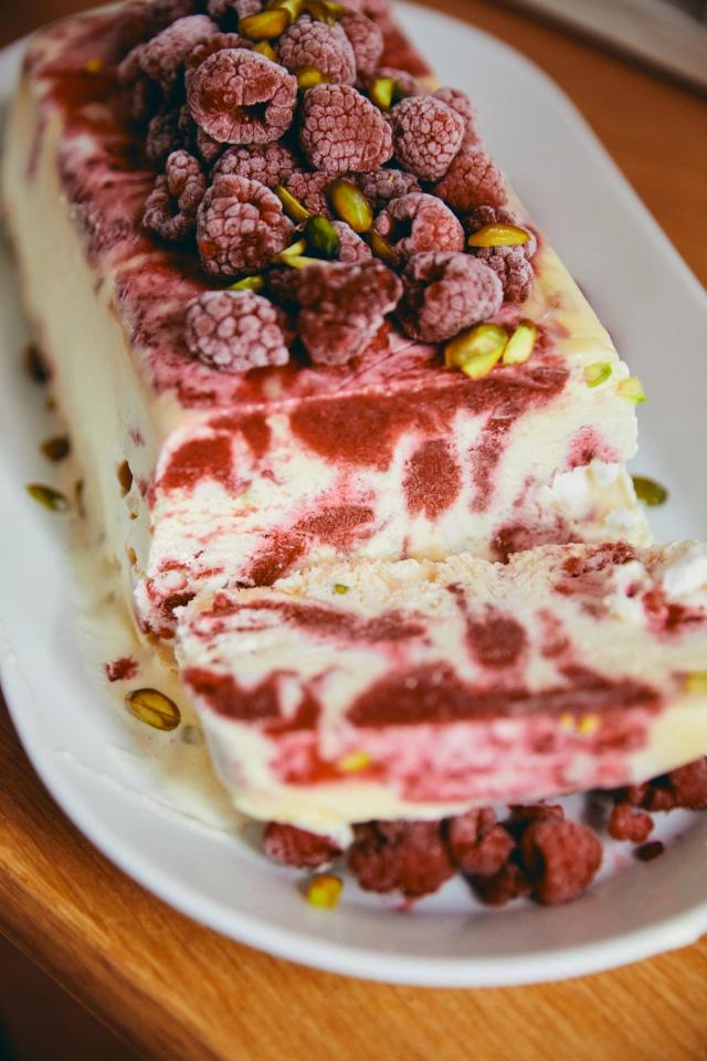 Rhubarb and Pistachio Semifreddo