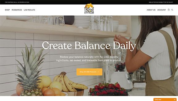 Screenshot of Koi CBD