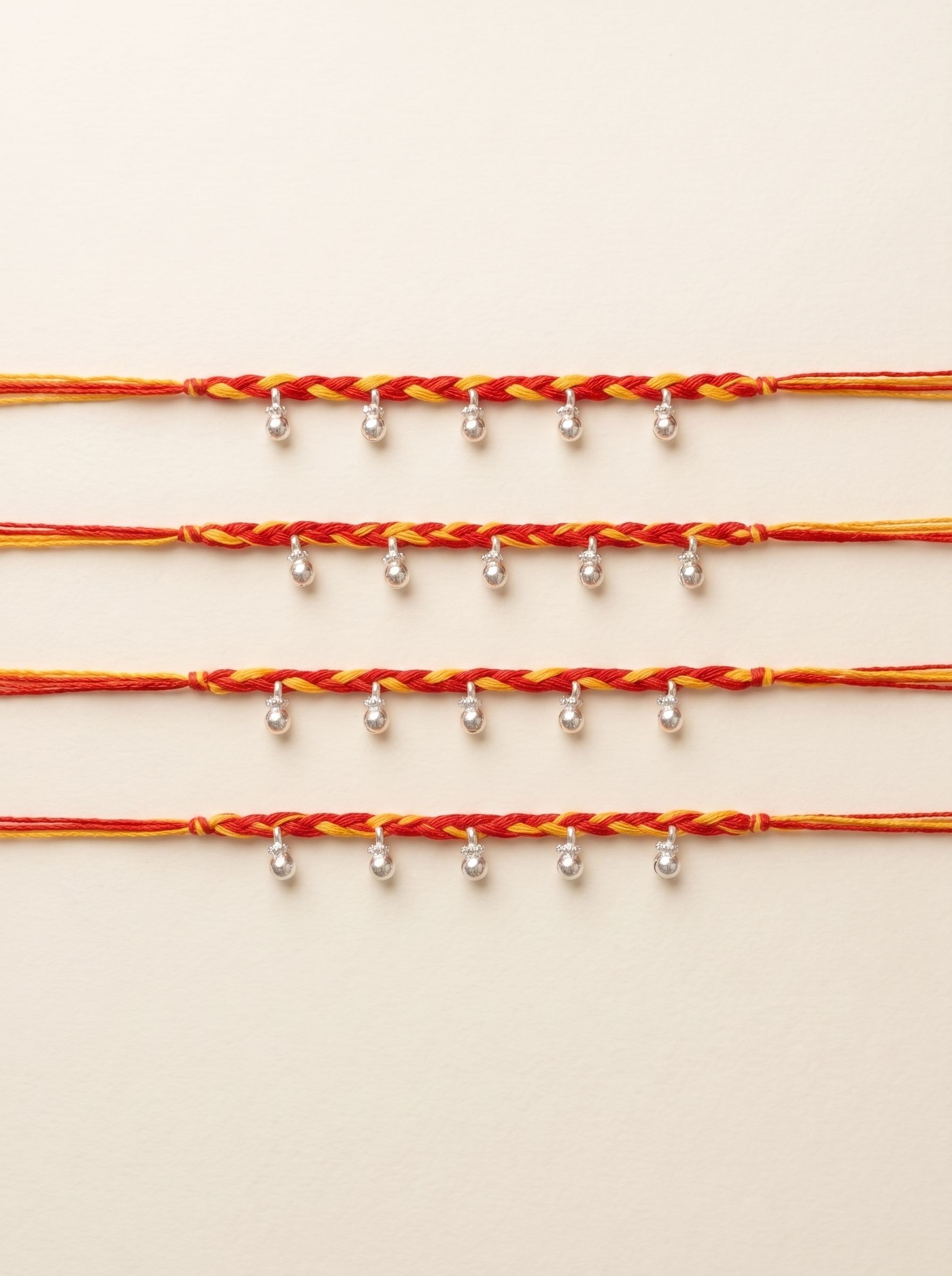 "Panchtatva" 5 Silver Bead Rakhi