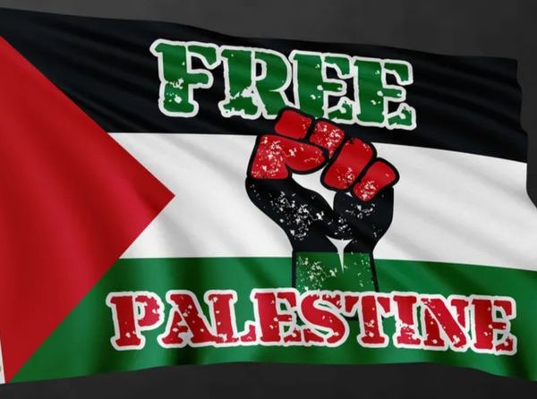Drapeau en soutien au peuple palestinien