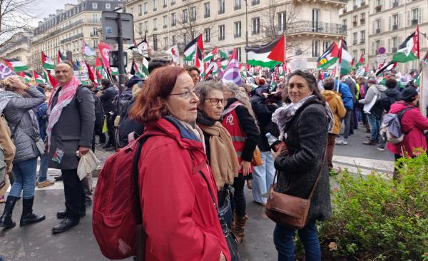 Paris, boulevard Voltaire: soutien au peuple palestinien