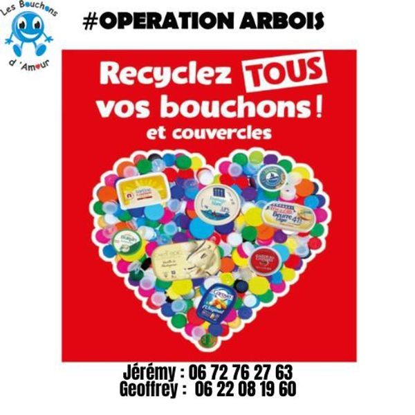 Affiche de l'association "les bouchons d'amour" pour la collecte à Arbois.