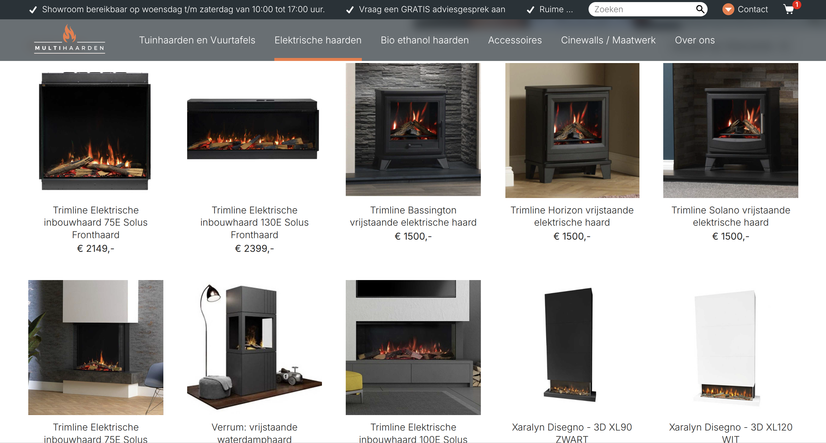 Product overview page