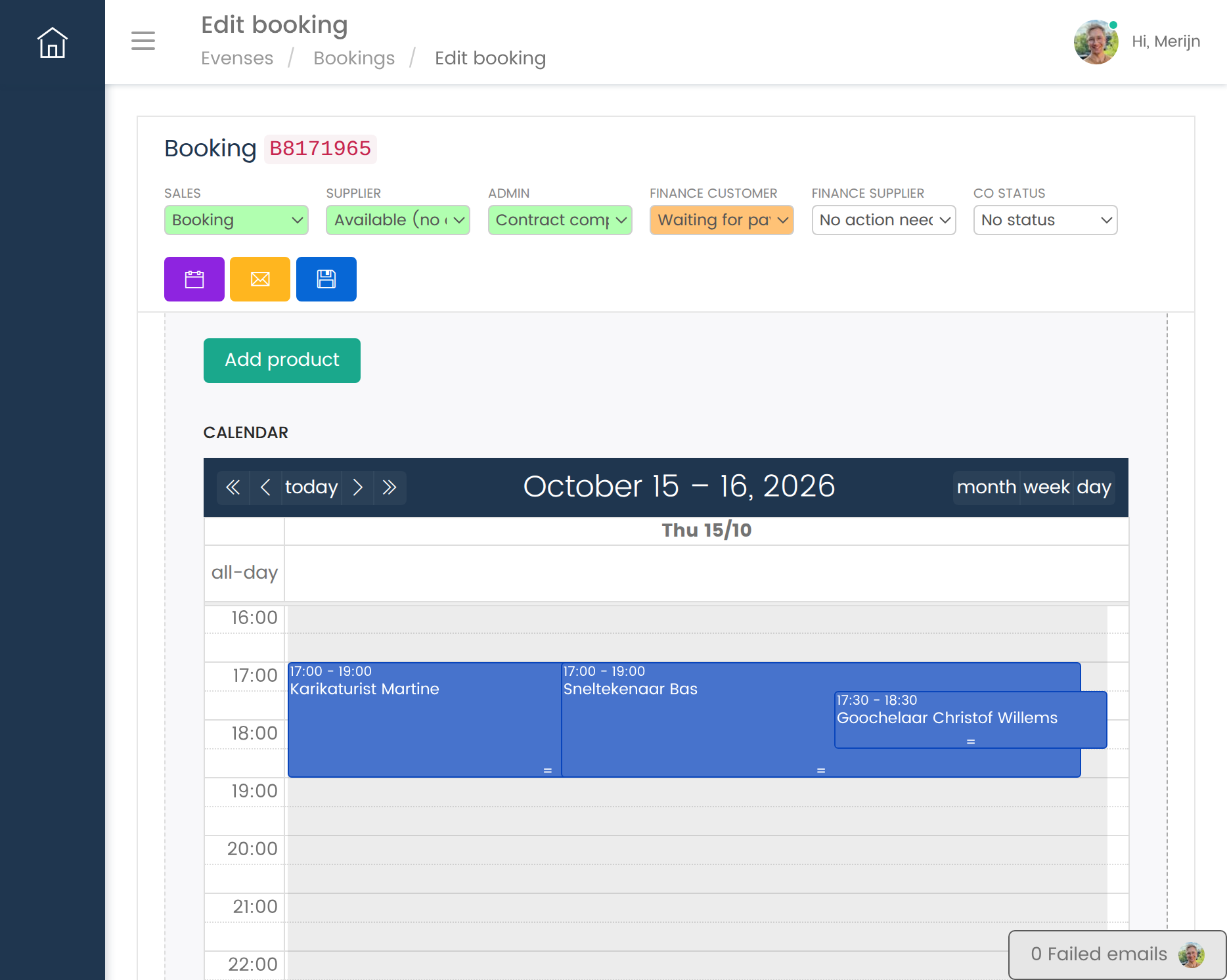 Booking system