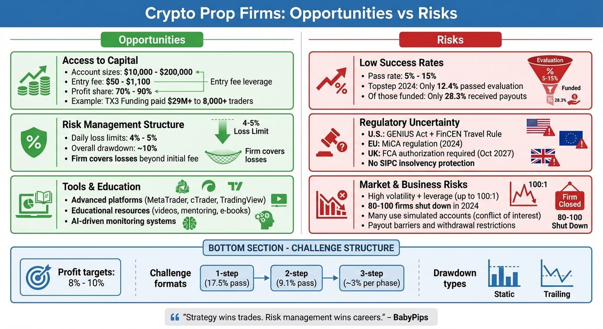 Crypto Prop Firms: Opportunities vs Risks Comparison