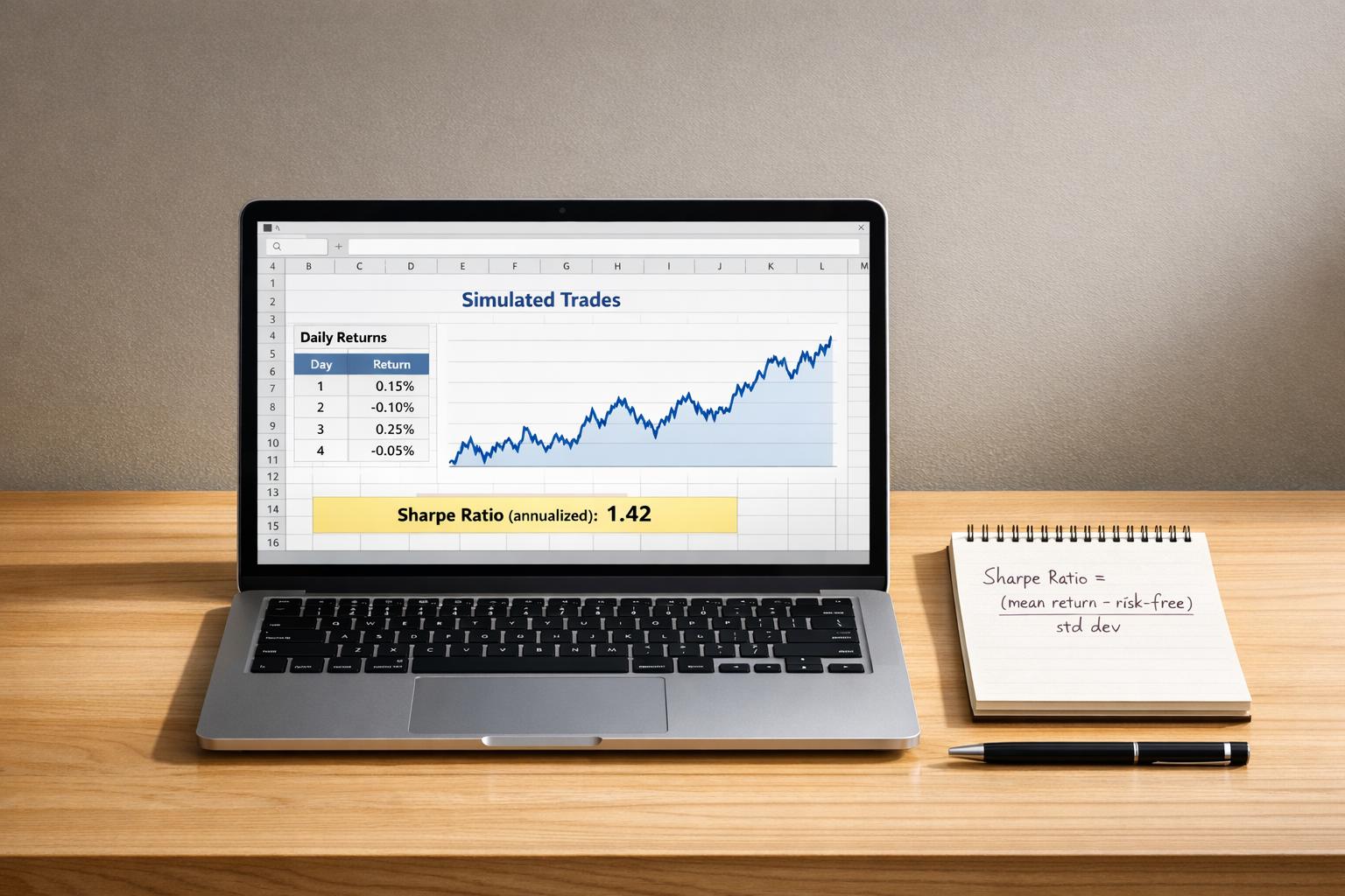 How to Calculate Sharpe Ratio for Simulated Trades