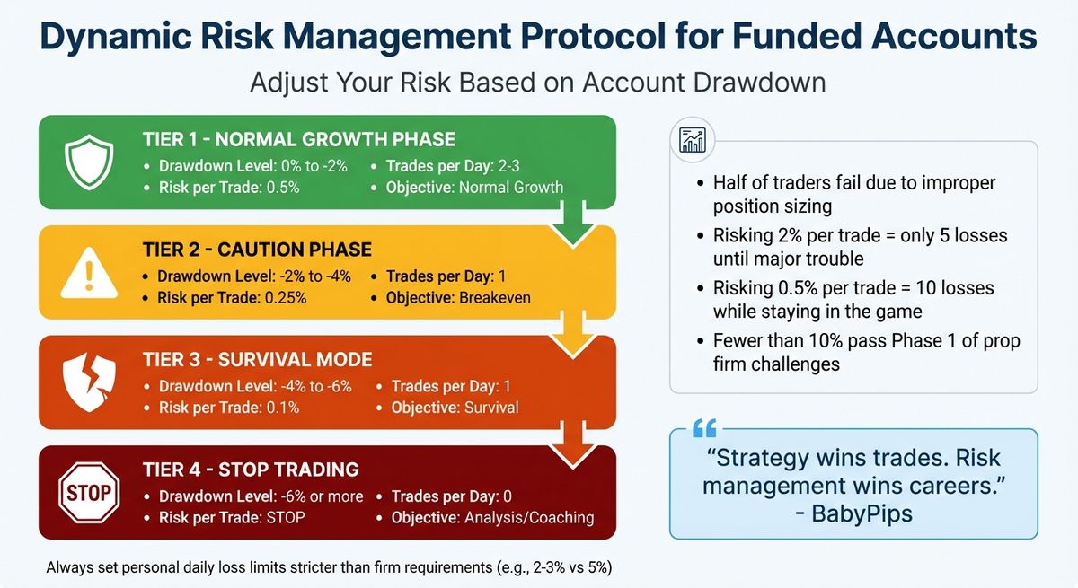 Protocolo Escalonado de Gestión de Riesgos para Traders Financiados según Nivel de Drawdown