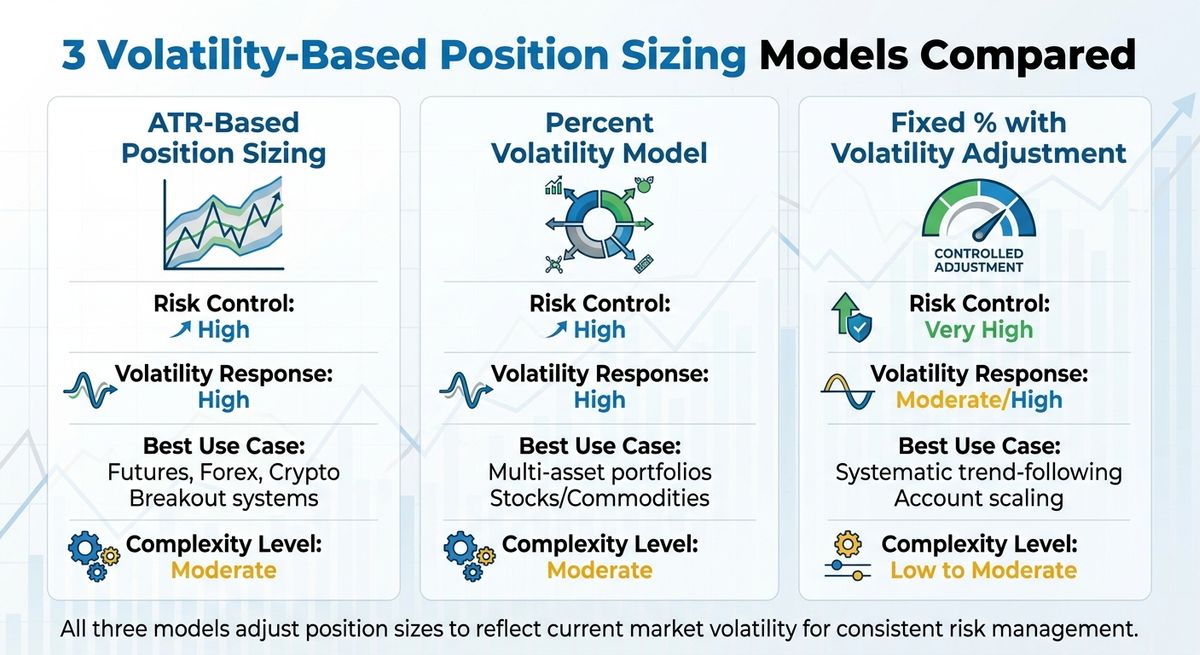 Volatility-Based Position Sizing Models Comparison Chart