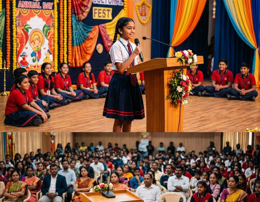Students performing in school assembly and cultural programs