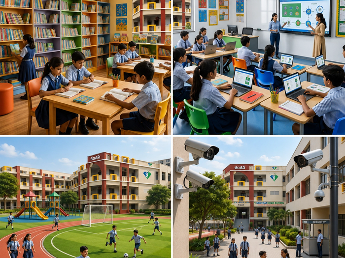 CCTV security system monitoring Santhan High School campus