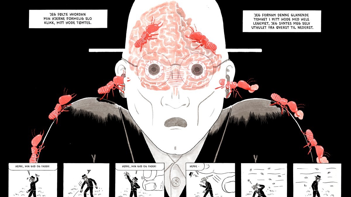 Spread from Martin Ernstsen’s graphic-novel adaptation of Knut Hamsun’s Hunger