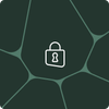 Abstract background with green hues, featuring a minimalist white lock icon in the center