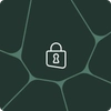 Abstract background with green hues, featuring a minimalist white lock icon in the center