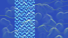 An abstract image of dots across a path