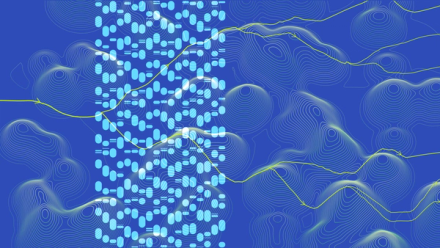 An abstract image of dots across a path